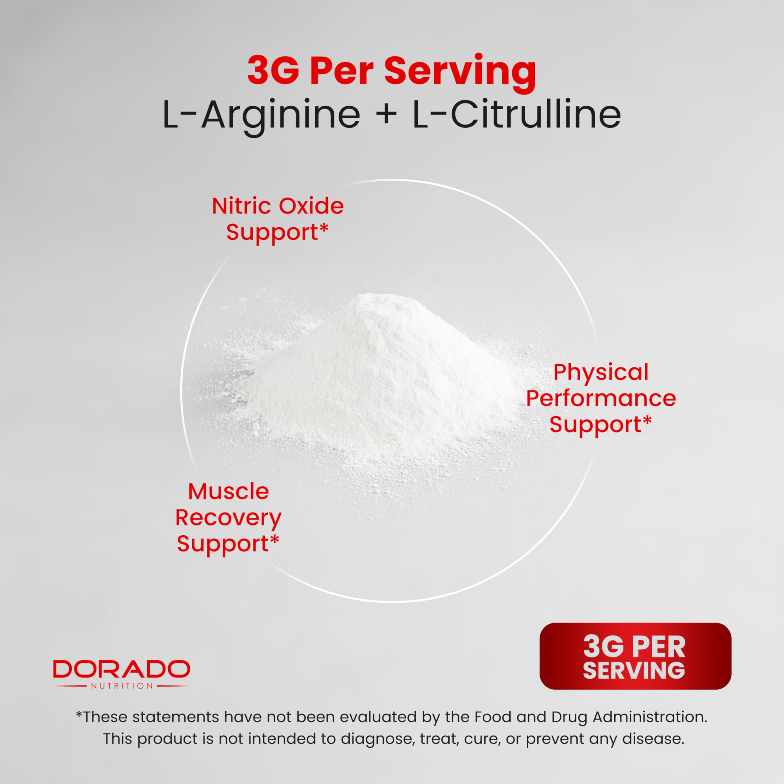 DORADO NUTRITION L-Arginine L-Citrulline Powder 500g nutritional information