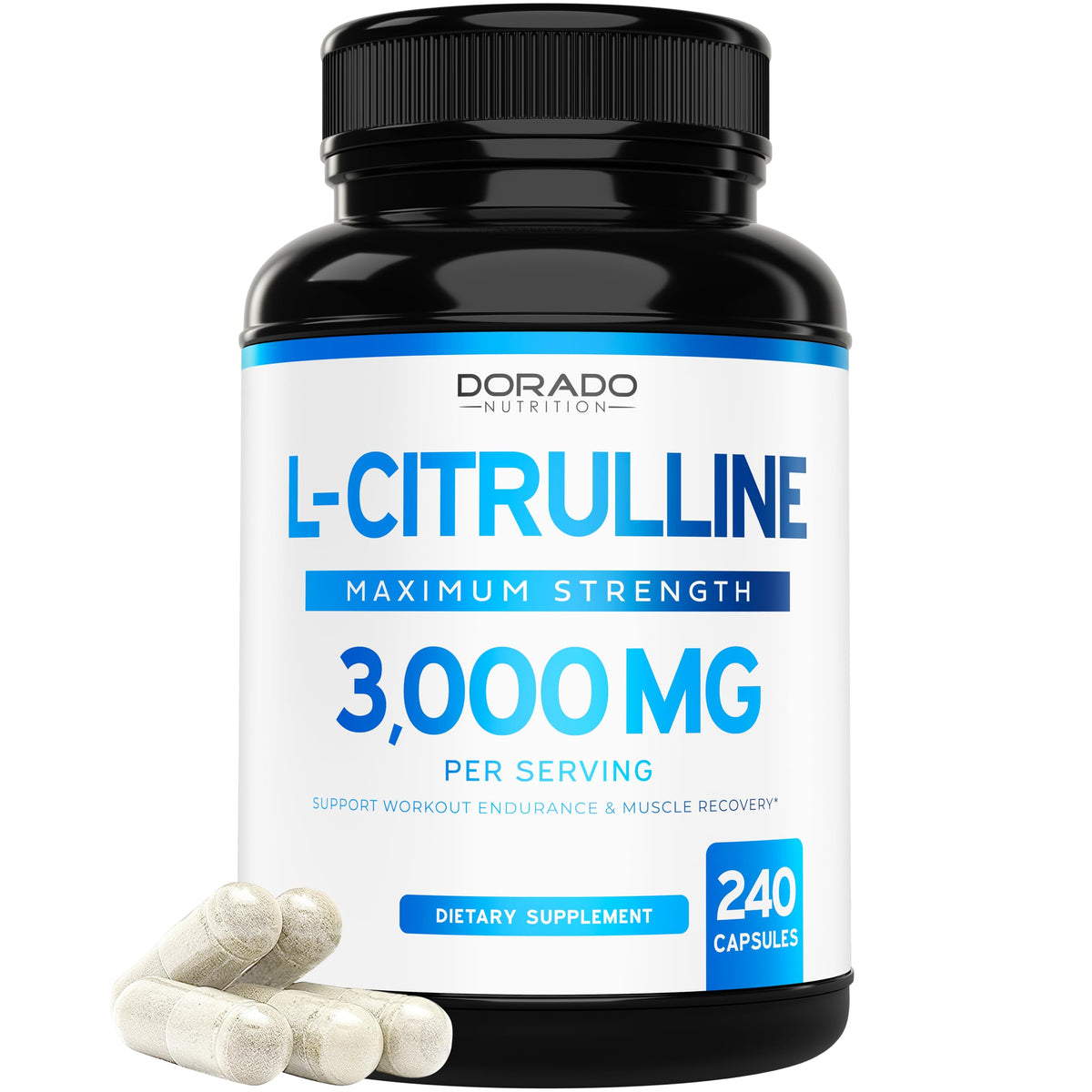 DORADO NUTRITION L-Citrulline Capsules 240 count front view