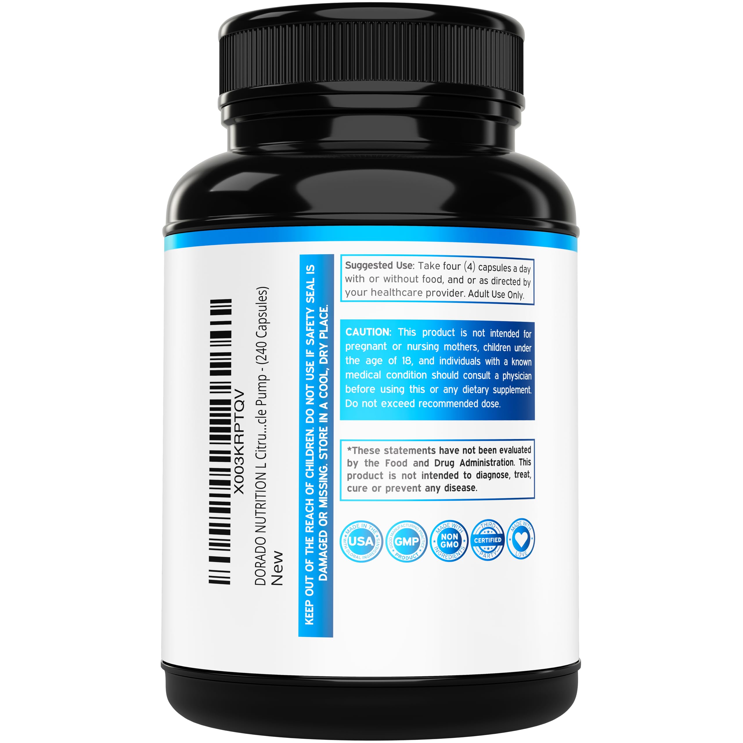 DORADO NUTRITION L-Citrulline Capsules close-up of capsules