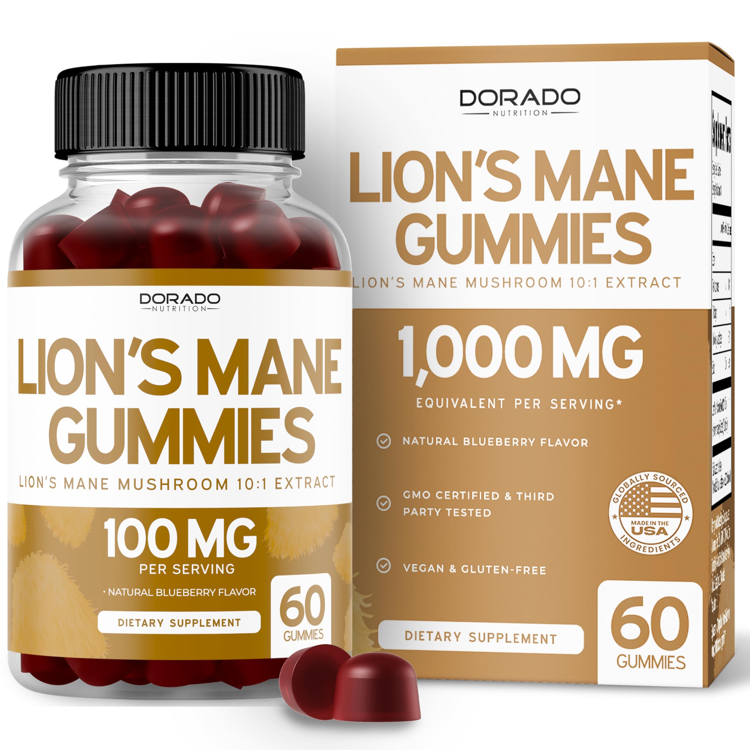 DORADO NUTRITION Lions Mane Mushroom Gummies front view