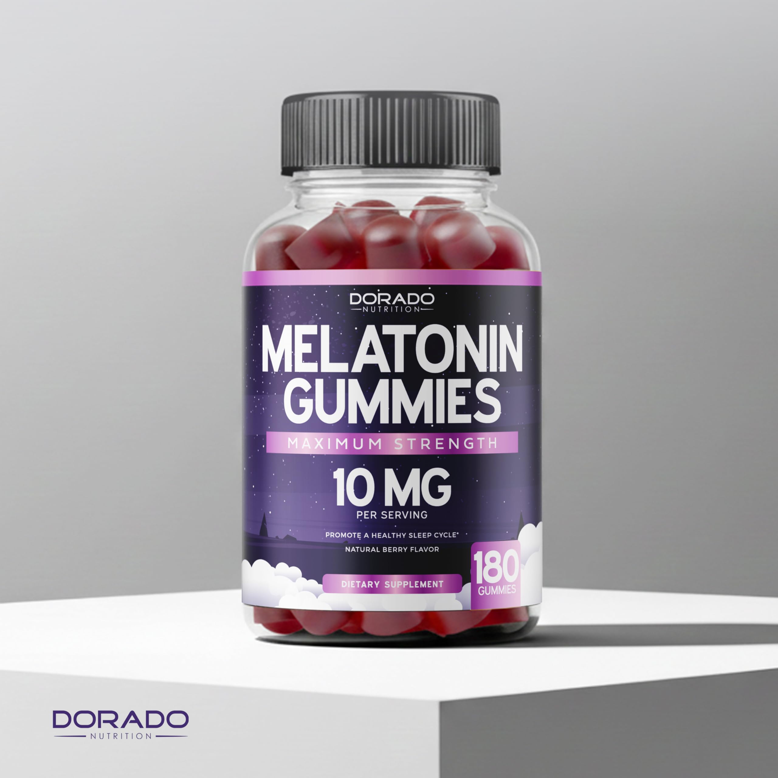 DORADO NUTRITION Melatonin Gummies with a measuring spoon