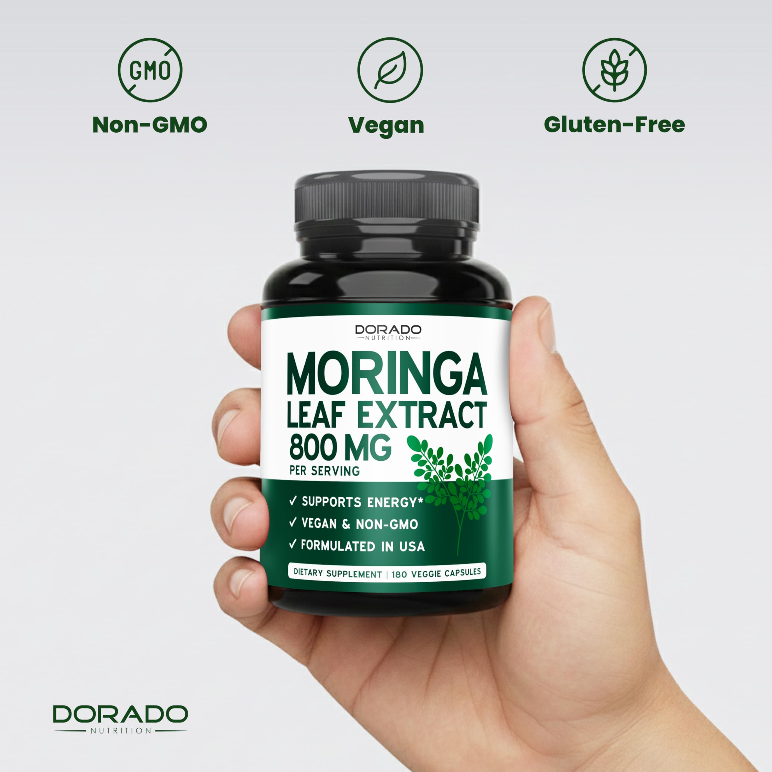 DORADO NUTRITION Moringa Supplement 800mg capsules packaging