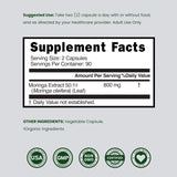DORADO NUTRITION Moringa Supplement 800mg capsules with ingredients list