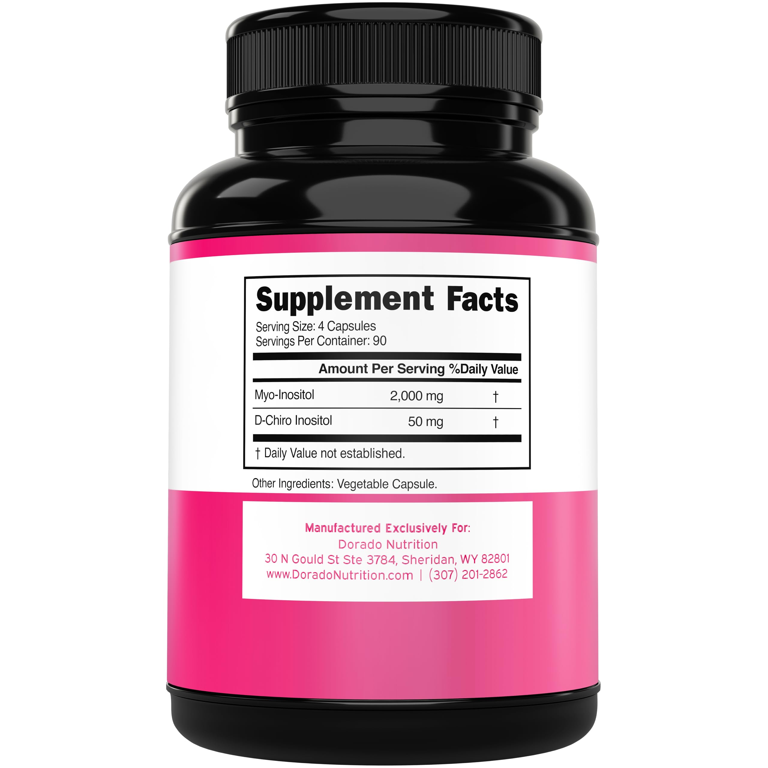 DORADO NUTRITION Myo & D-Chiro Inositol Supplement bottle side view