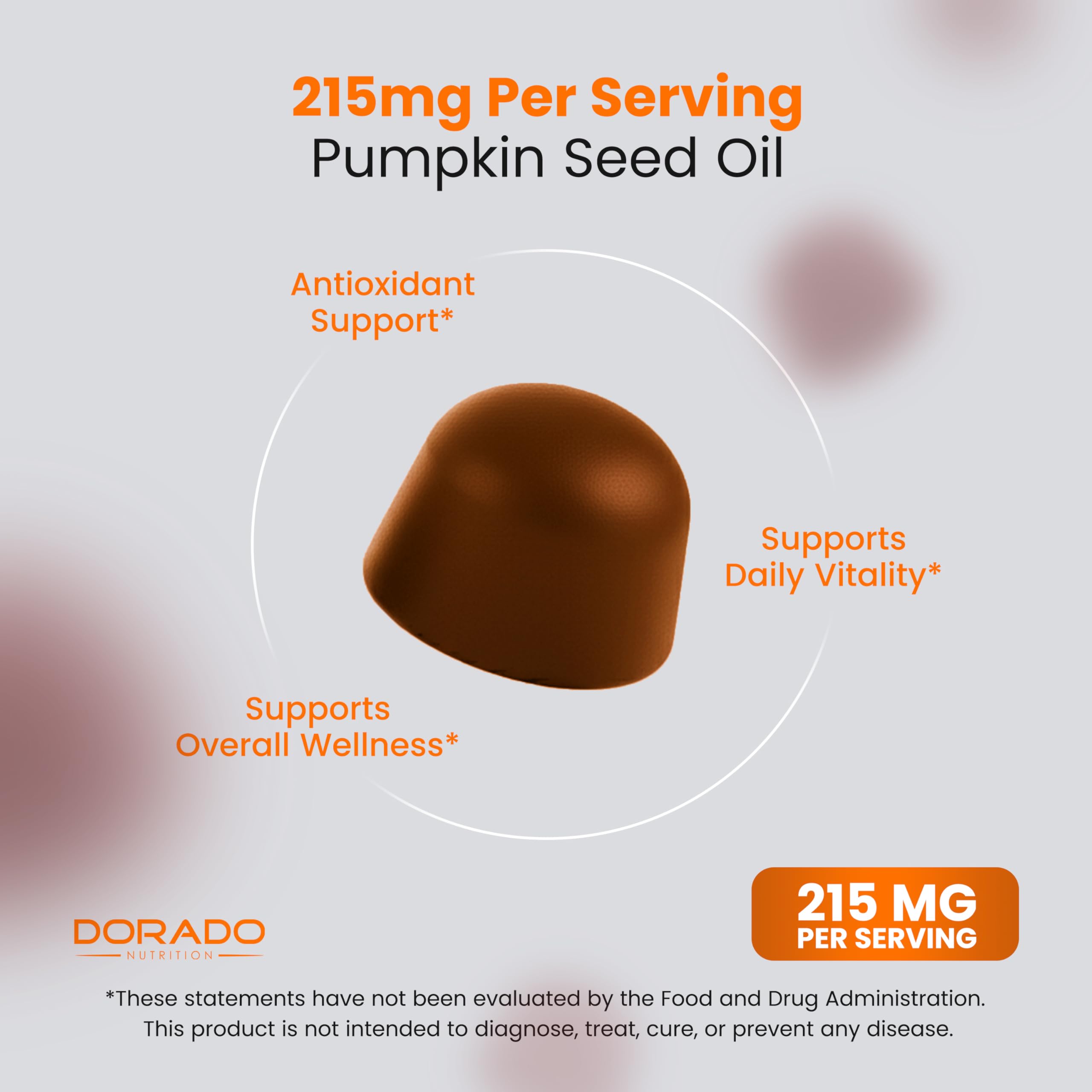 DORADO NUTRITION Pumpkin Seed Oil Gummies on a wooden table