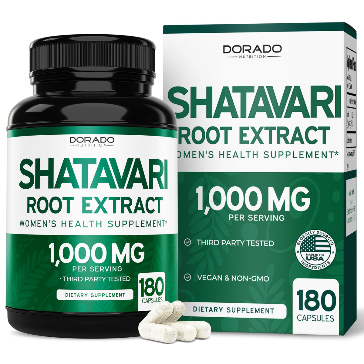 DORADO NUTRITION Shatavari Capsules 1000mg front view