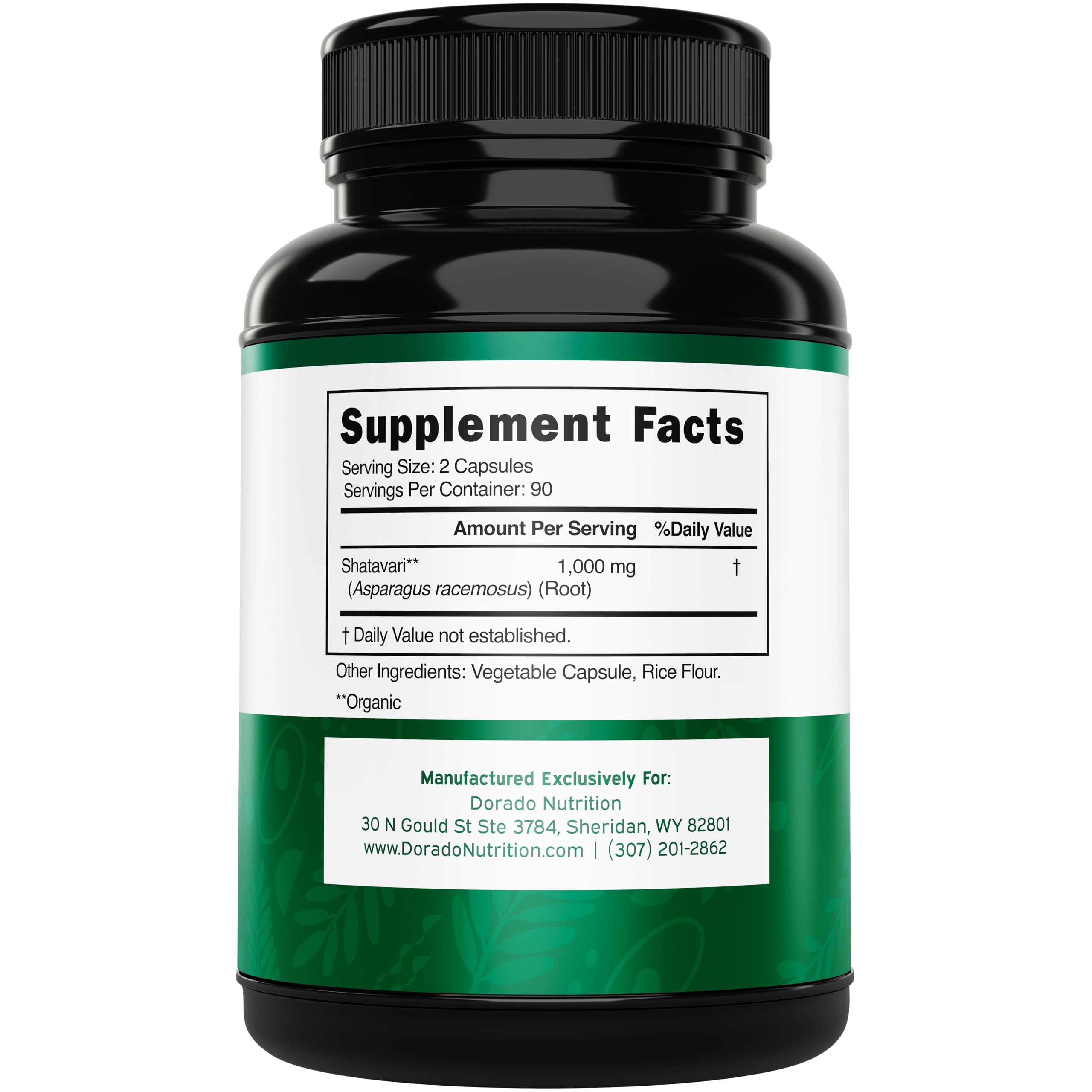 DORADO NUTRITION Shatavari Capsules 180 count bottle