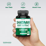 DORADO NUTRITION Shatavari Capsules close-up of label