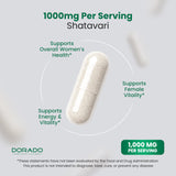 DORADO NUTRITION Shatavari Capsules with dosage information
