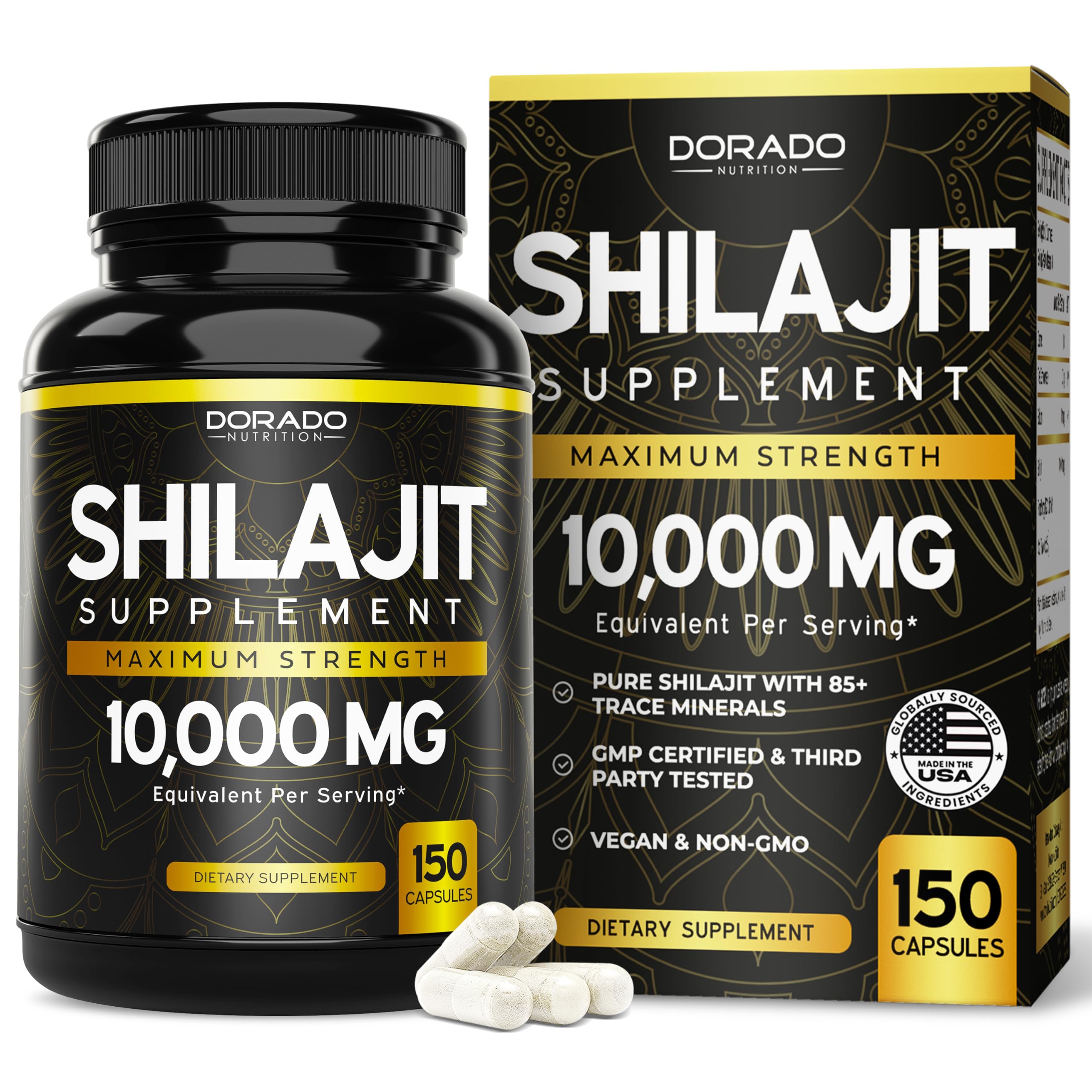 DORADO NUTRITION Shilajit Capsules 1000mg bottle front view