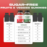 DORADO NUTRITION Sugar-Free Superfruits & Supergreens Gummies on a kitchen counter