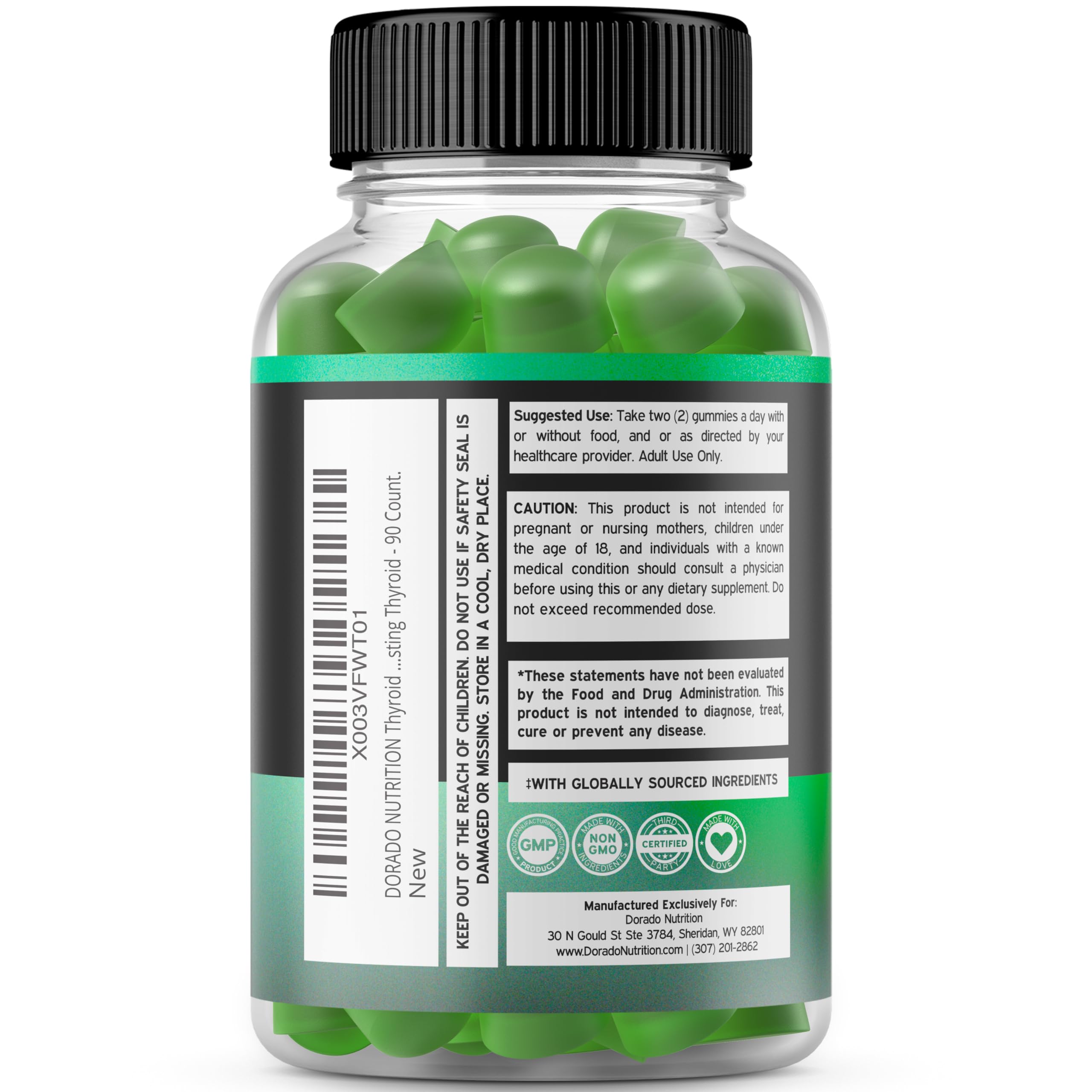 DORADO NUTRITION Thyroid Energy Gummies showing gummy texture