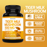 DORADO NUTRITION Tiger Milk Mushroom Supplement 500mg capsules with ingredients list