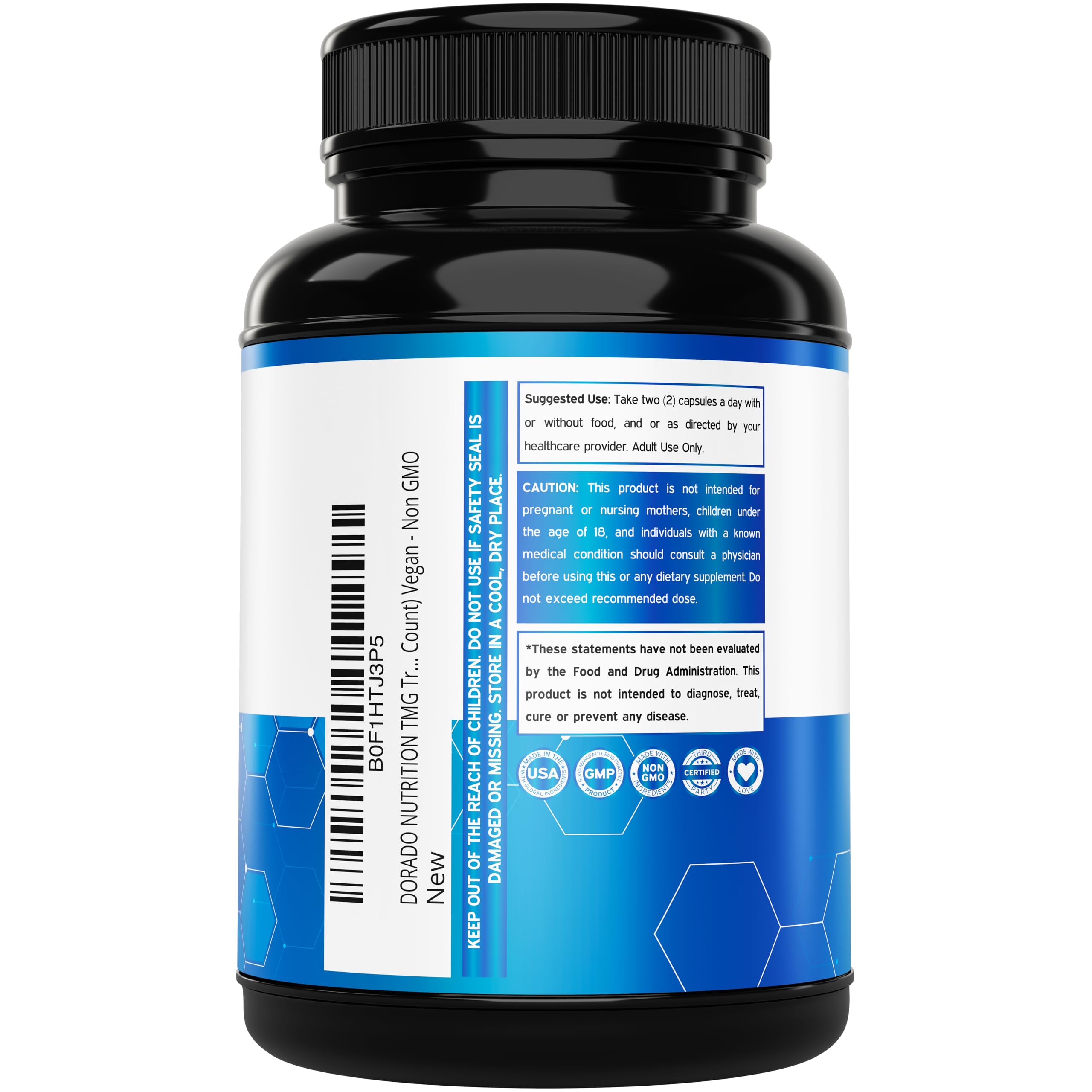 DORADO NUTRITION TMG Trimethylglycine Supplement capsule close-up