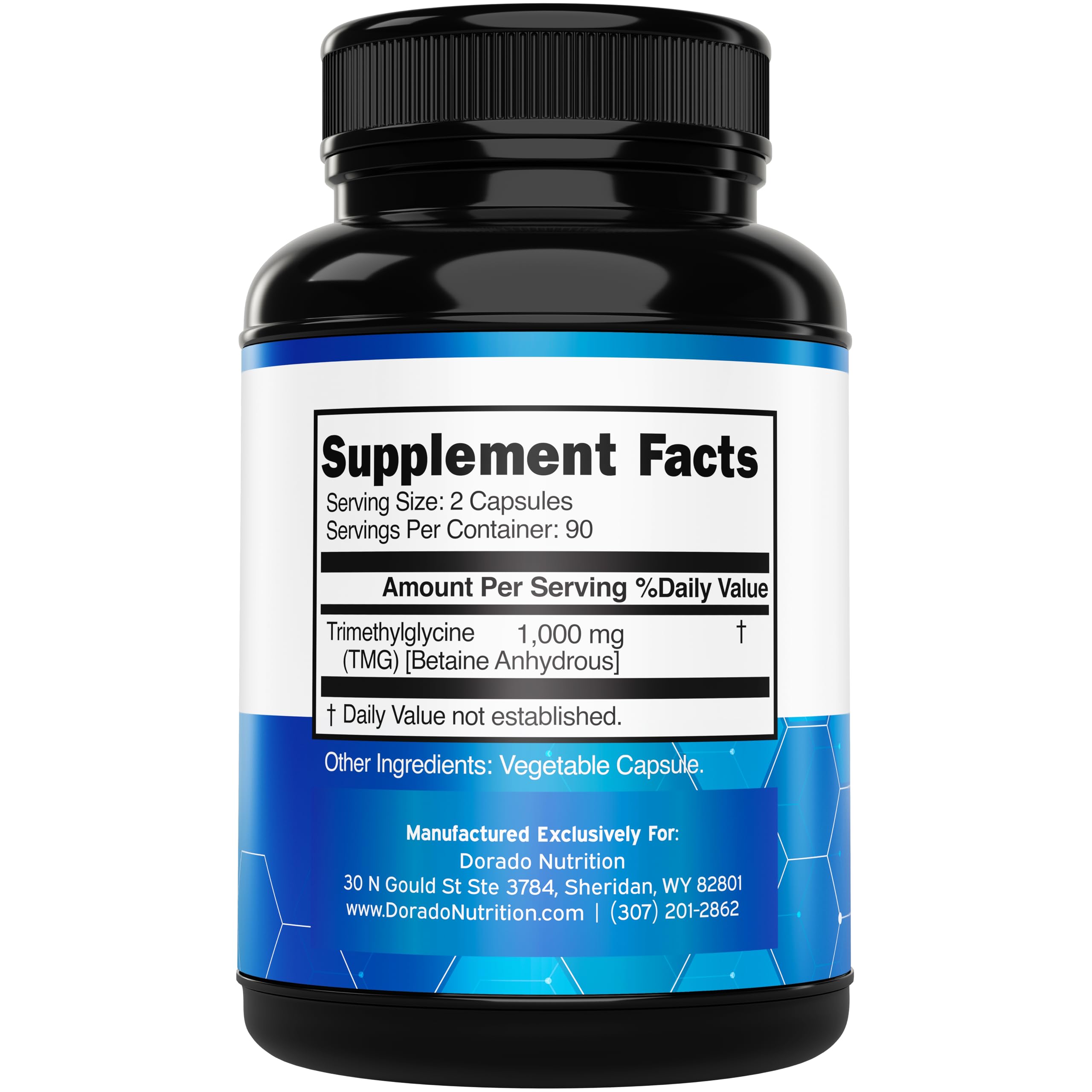DORADO NUTRITION TMG Trimethylglycine Supplement side view