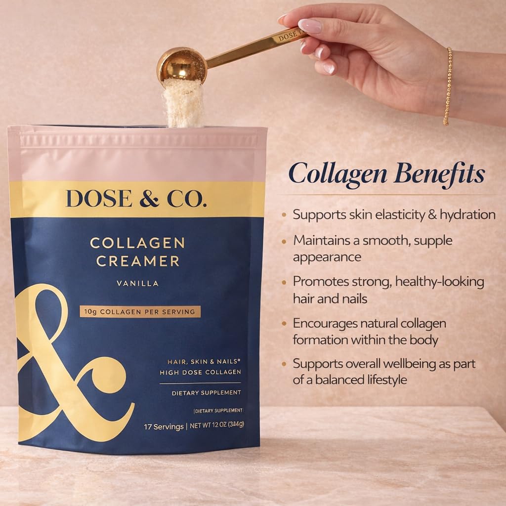 DOSE & CO. Collagen Creamer packaging side view