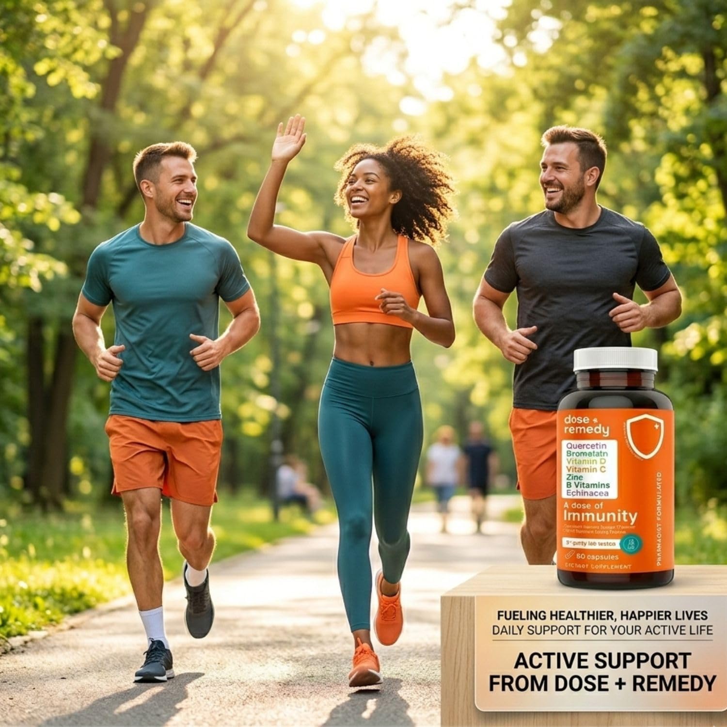 dose + remedy Echinacea Quercetin supplement bottle side view