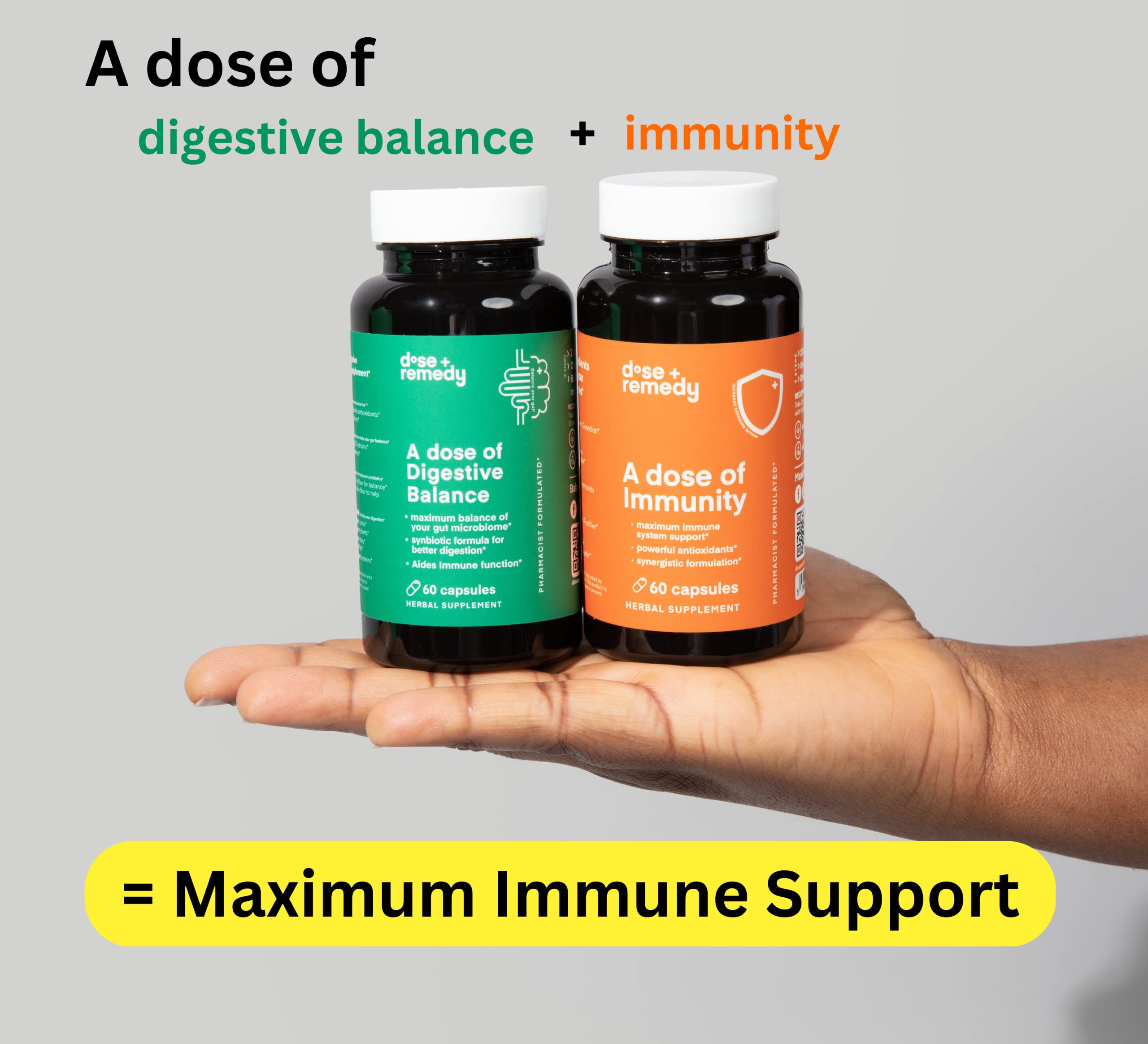 dose + remedy Multi-Enzyme Supplement bottle side view