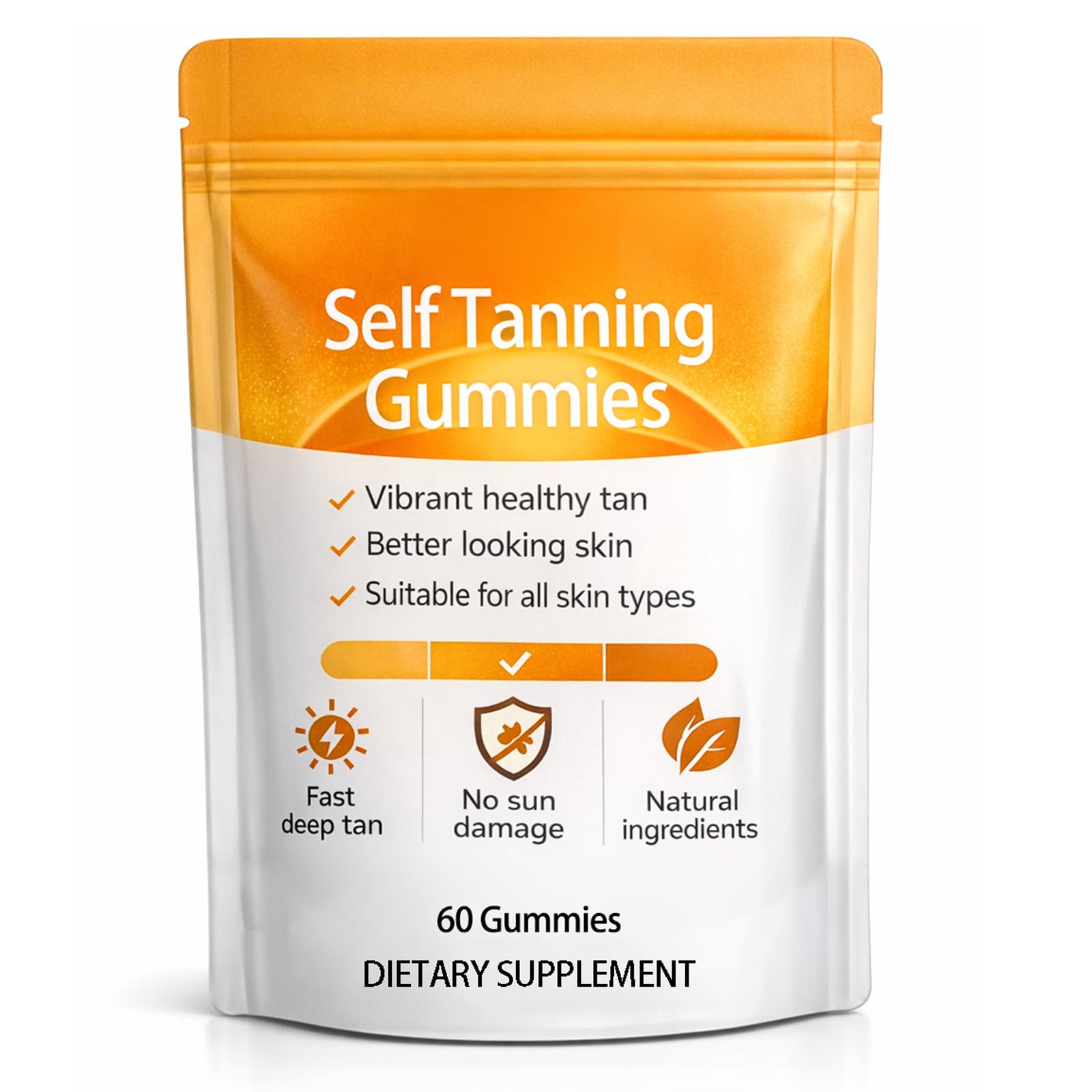Dotkara Astaxanthin Tanning Gummies front view, 60 count