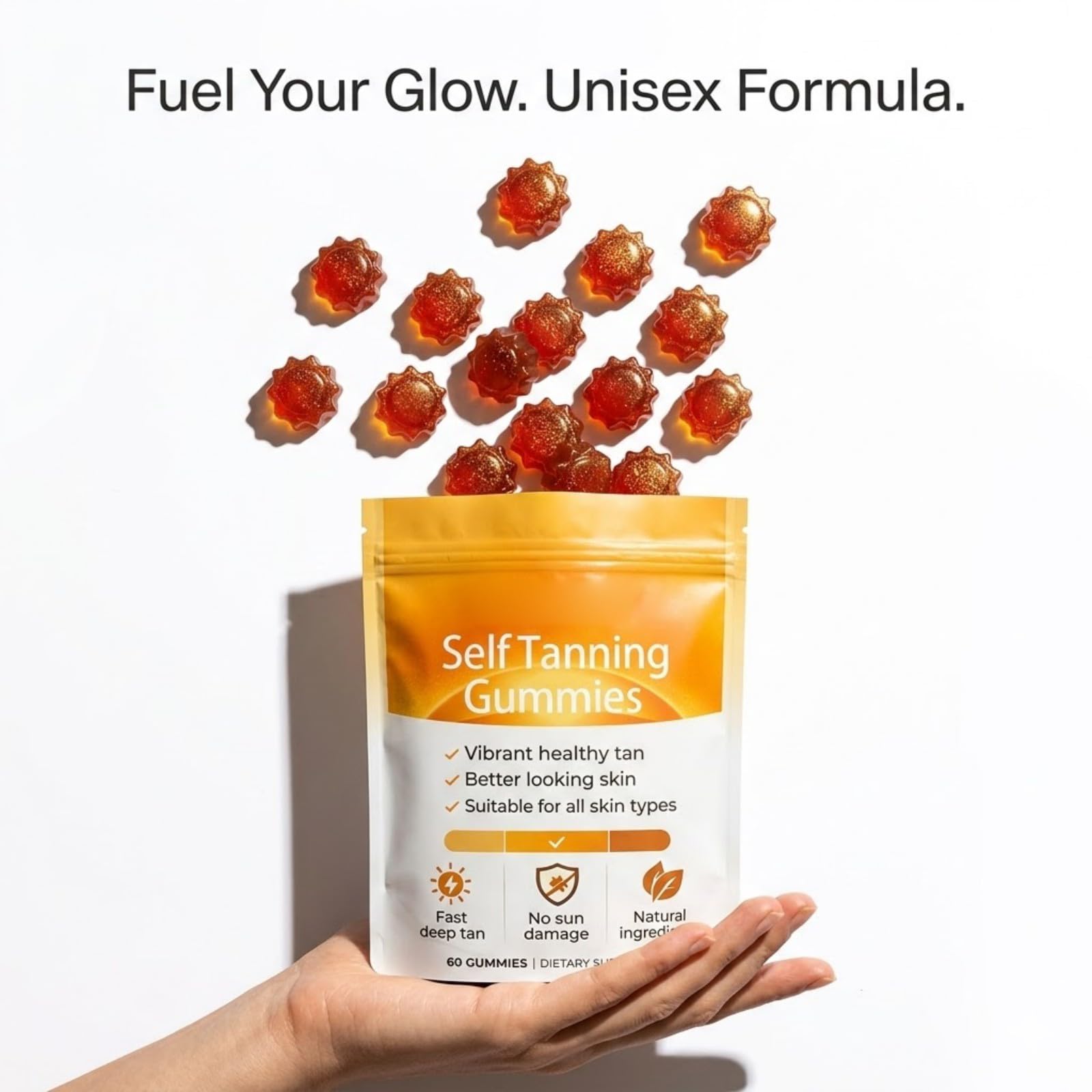 Dotkara Astaxanthin Tanning Gummies on a clean surface
