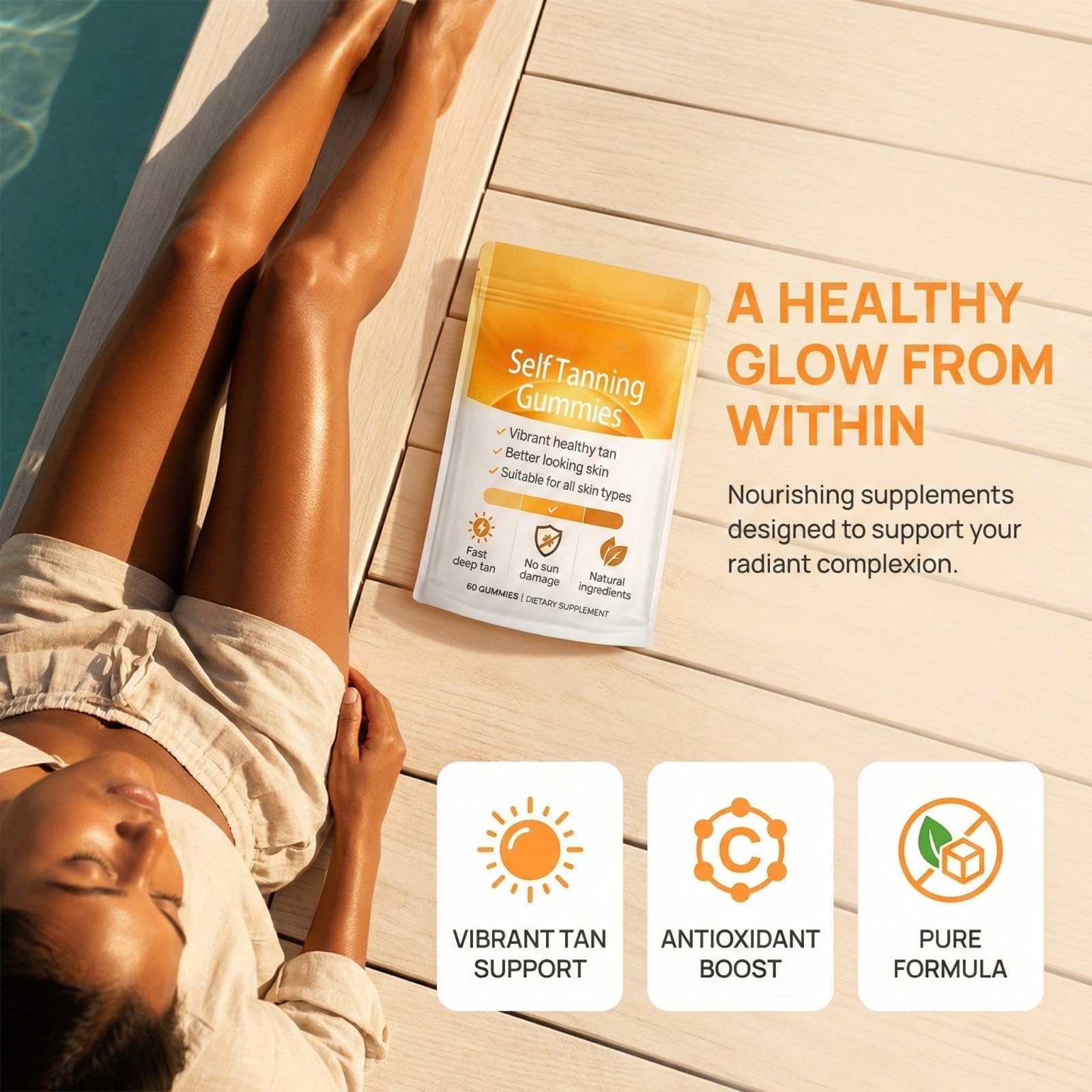 Dotkara Astaxanthin Tanning Gummies packaging side view