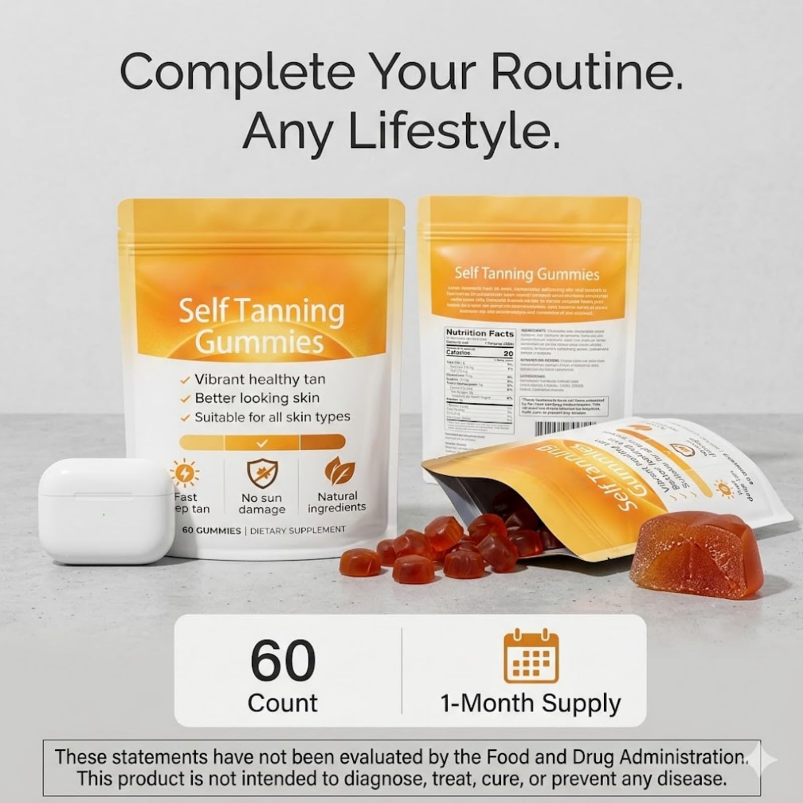 Dotkara Astaxanthin Tanning Gummies showing serving suggestion