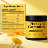 Dotkara Honey Gummies with honey and plant extracts background