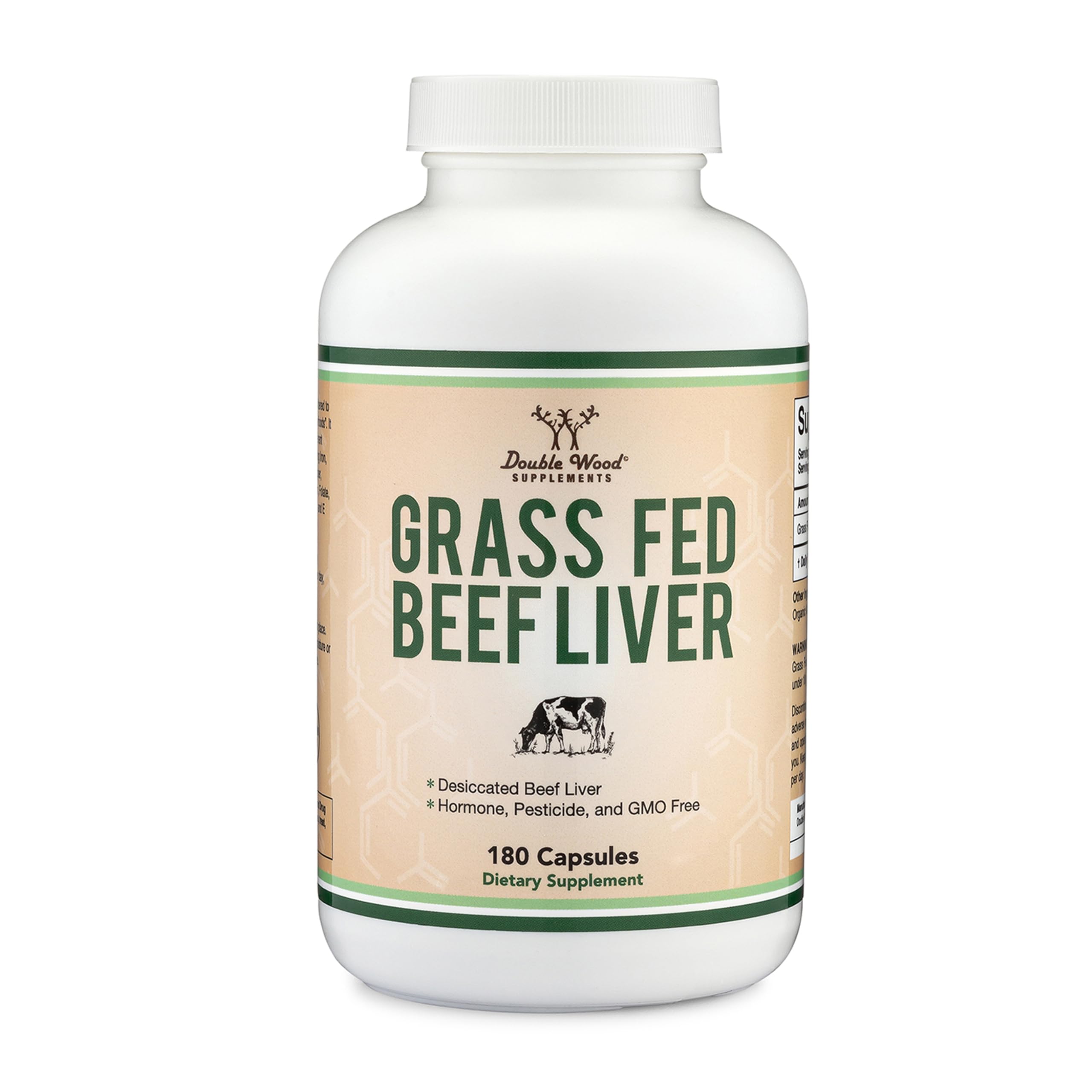 Double Wood Beef Liver Capsules bottle front view