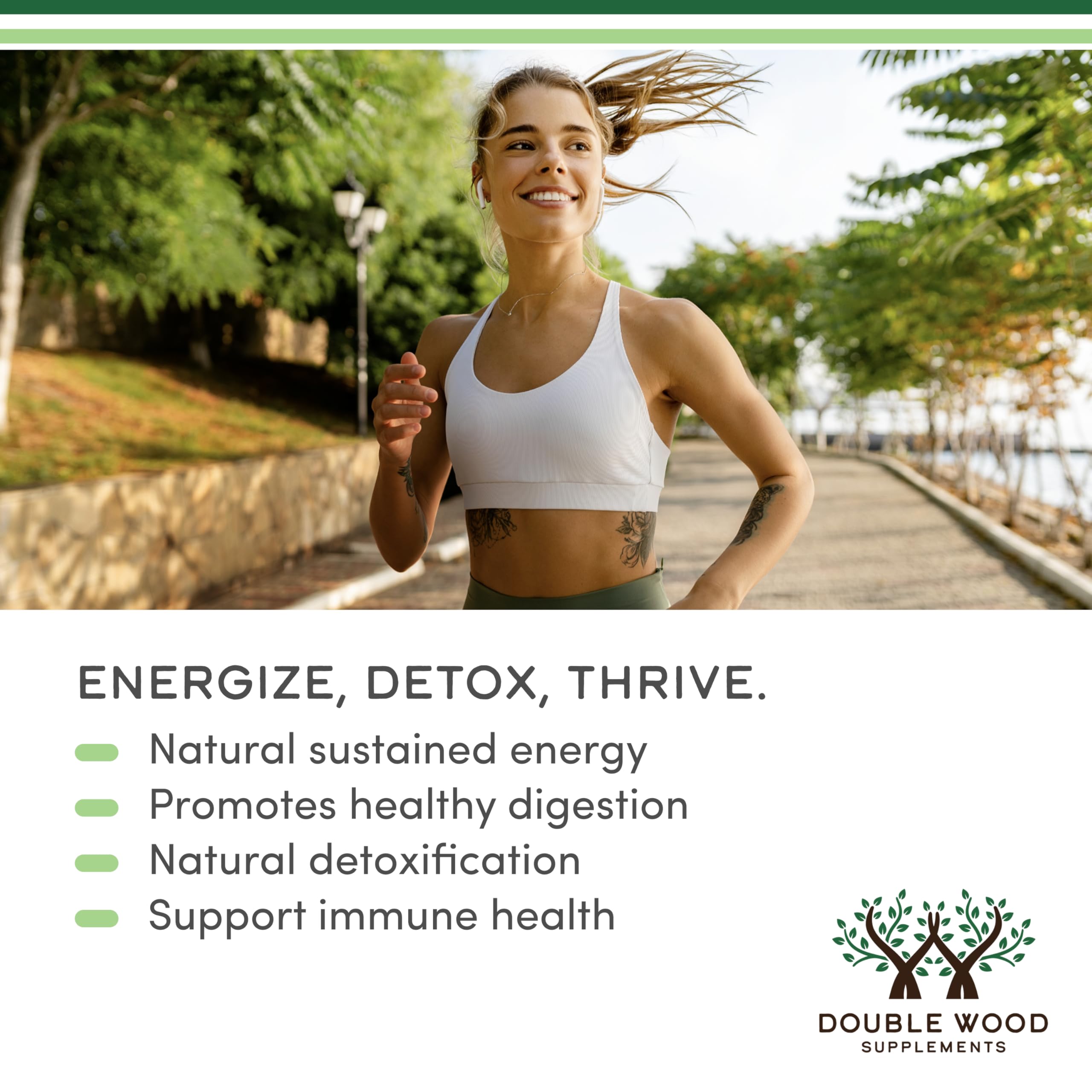 Double Wood Liquid Chlorophyll Drops 1g peppermint flavour with dropper