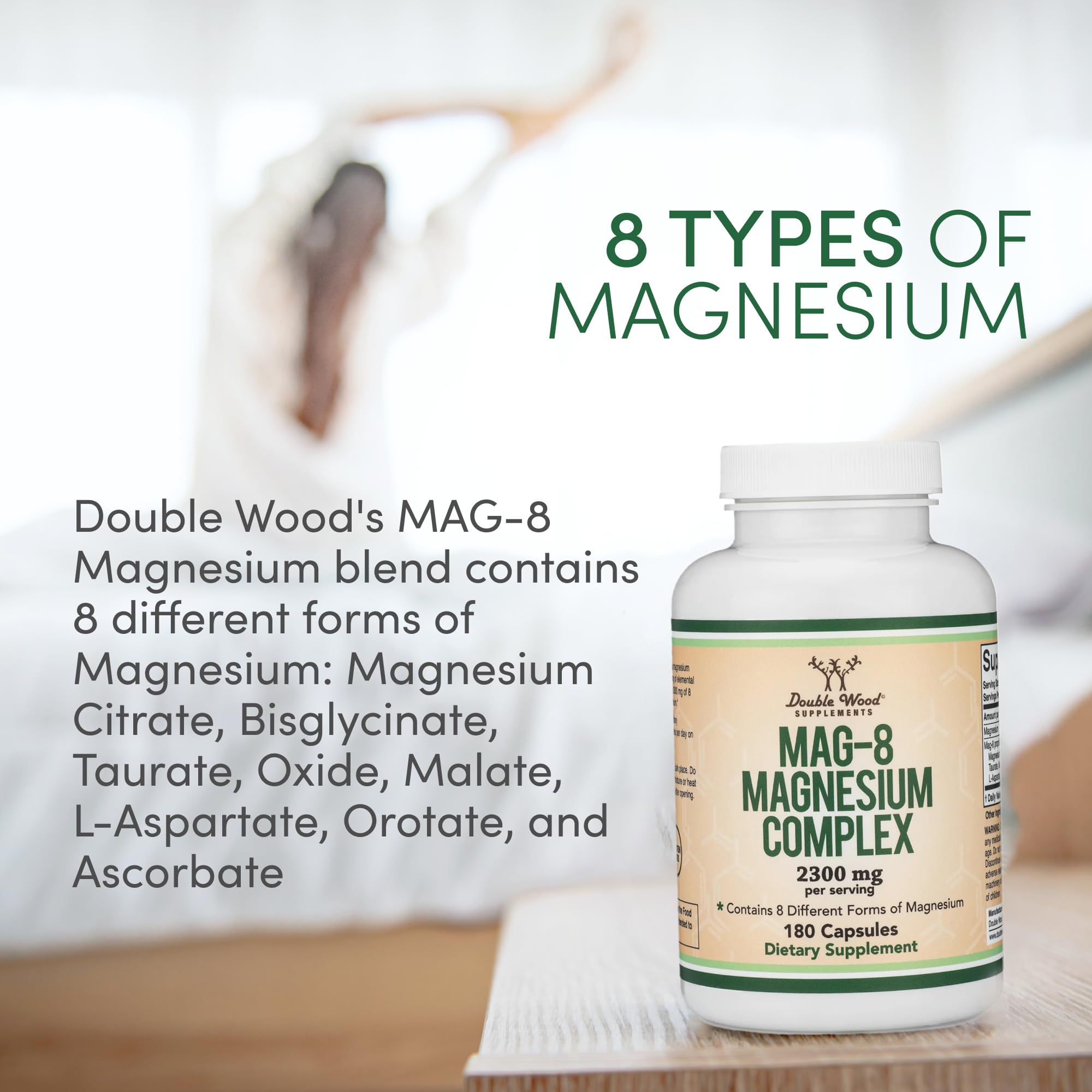 Double Wood MAG-8 Magnesium Complex ingredients list close-up