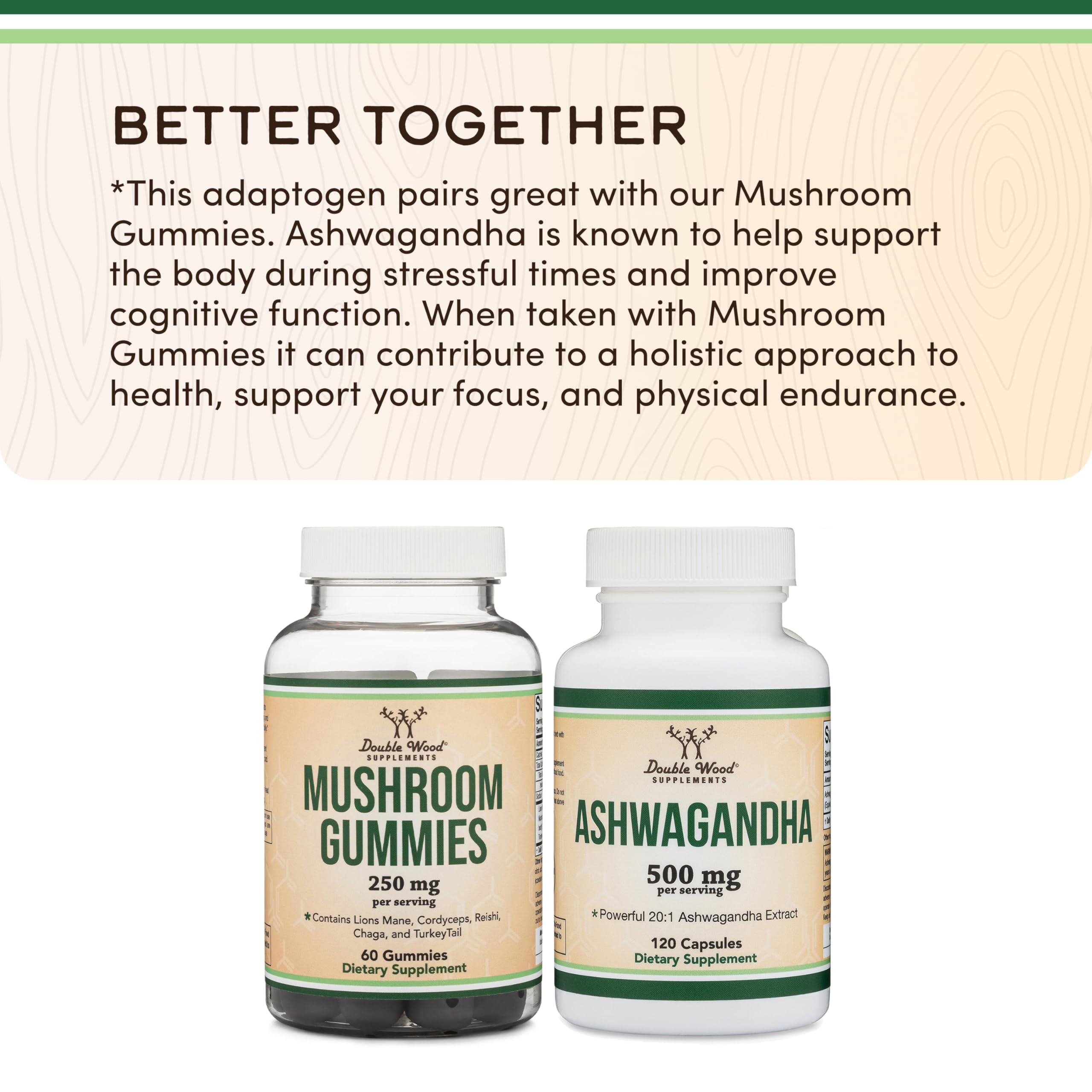 Double Wood Magnesium Glycinate Gummies bottle with label
