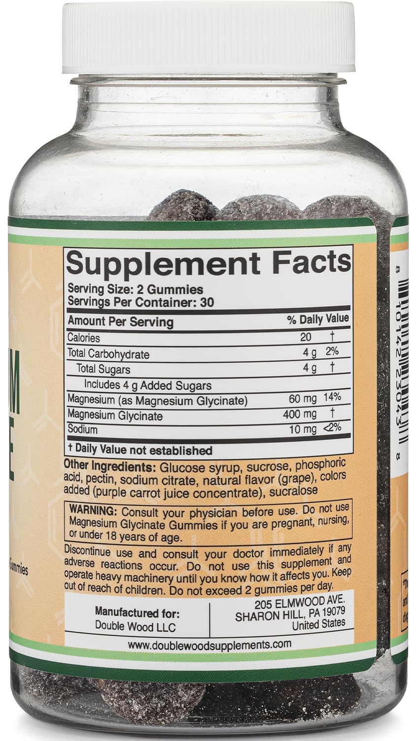 Double Wood Magnesium Glycinate Gummies side view