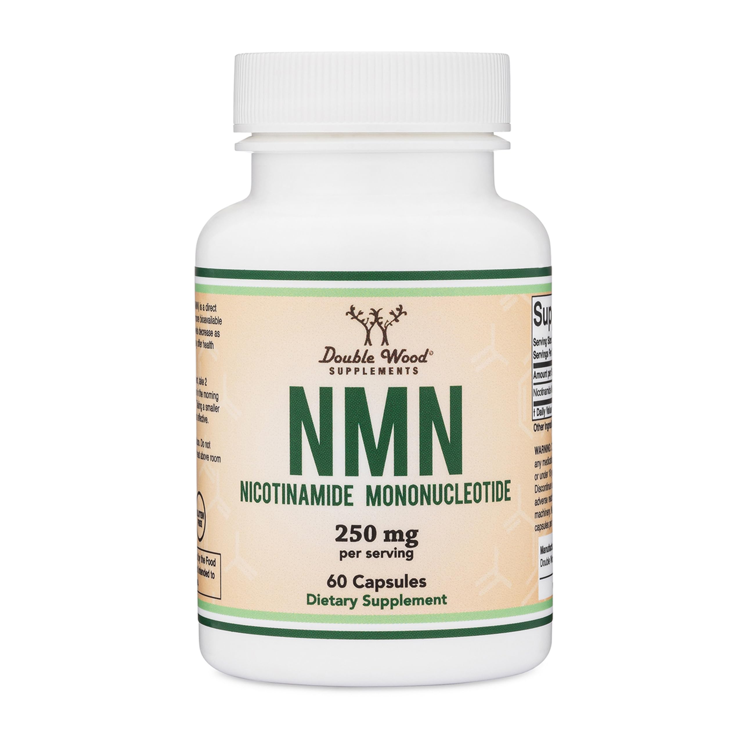 Double Wood NMN 125mg Capsules front view with packaging
