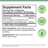 Double Wood Resveratrol 500mg bottle side view