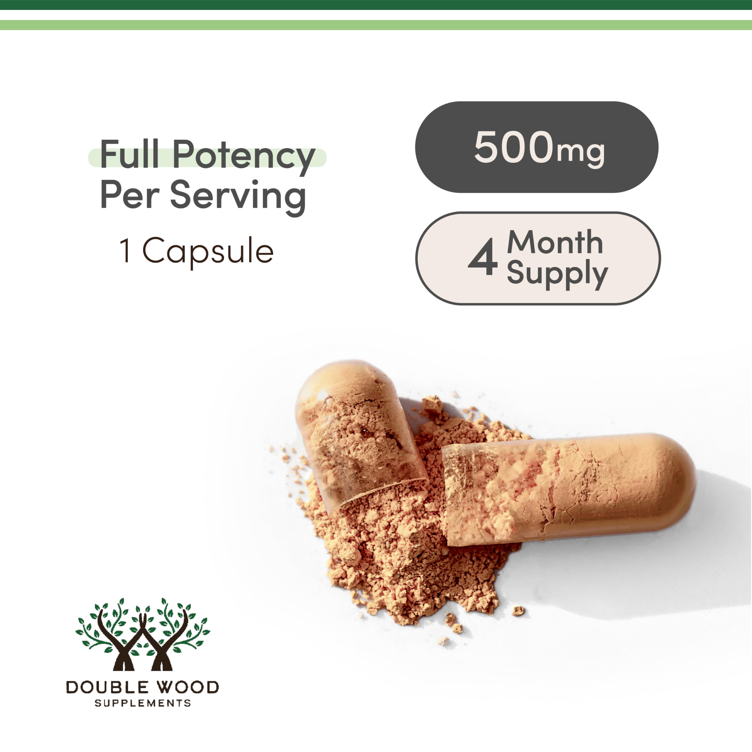 Double Wood Rhodiola Rosea Extract 500mg bottle with label