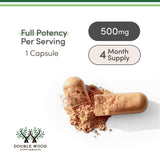 Double Wood Rhodiola Rosea Extract 500mg bottle with label