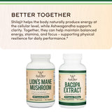 Double Wood Supplements Berberine and Ceylon Cinnamon capsules on a wooden table