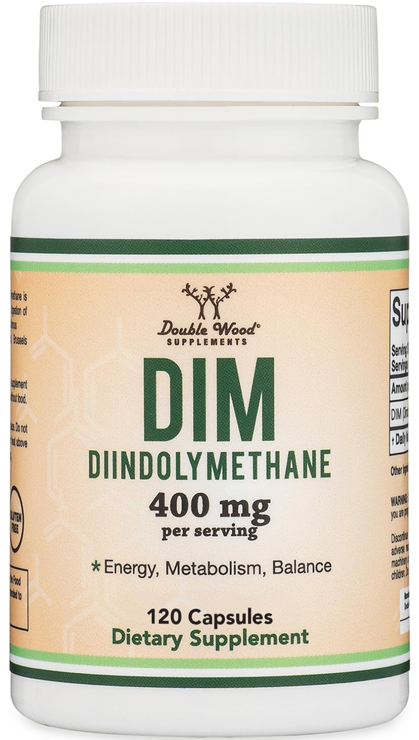 Double Wood Supplements DIM Estrogen Blocker 400mg 120 Capsules front view