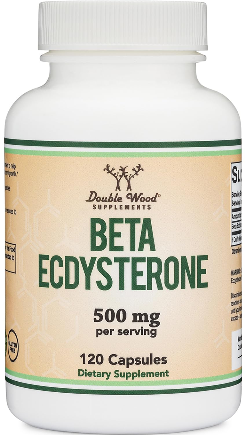 Double Wood Supplements Ecdysterone Capsules 250mg bottle with capsules