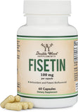 Double Wood Supplements Fisetin 100mg supplement bottle side view