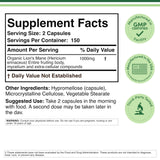 Double Wood Supplements Lion’s Mane Mushroom 1000mg capsules side view