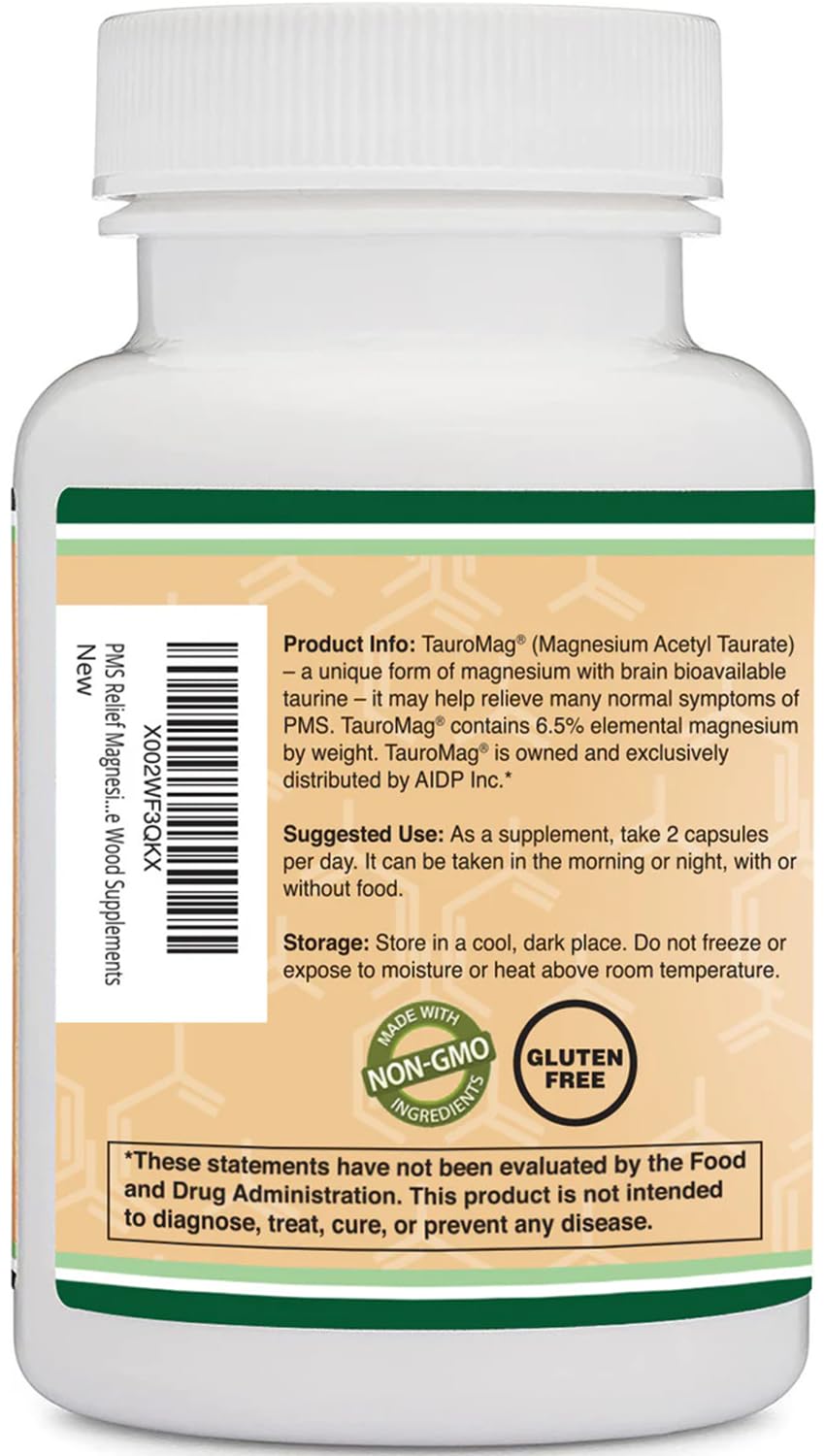 Double Wood Supplements Magnesium Acetyl-Taurate 57g label close-up