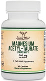 Double Wood Supplements Magnesium Acetyl-Taurate 57g on a wooden table