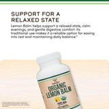 Double Wood Supplements Organic Lemon Balm Capsules side view