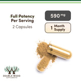 Double Wood Supplements Organic Lemon Balm Capsules with measuring spoon
