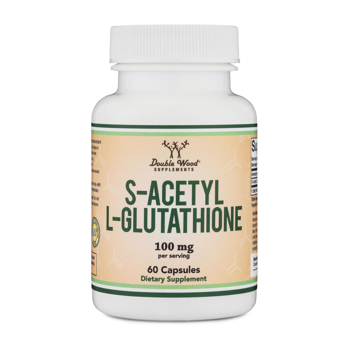 Double Wood Supplements S-Acetyl Glutathione 60 capsules front view