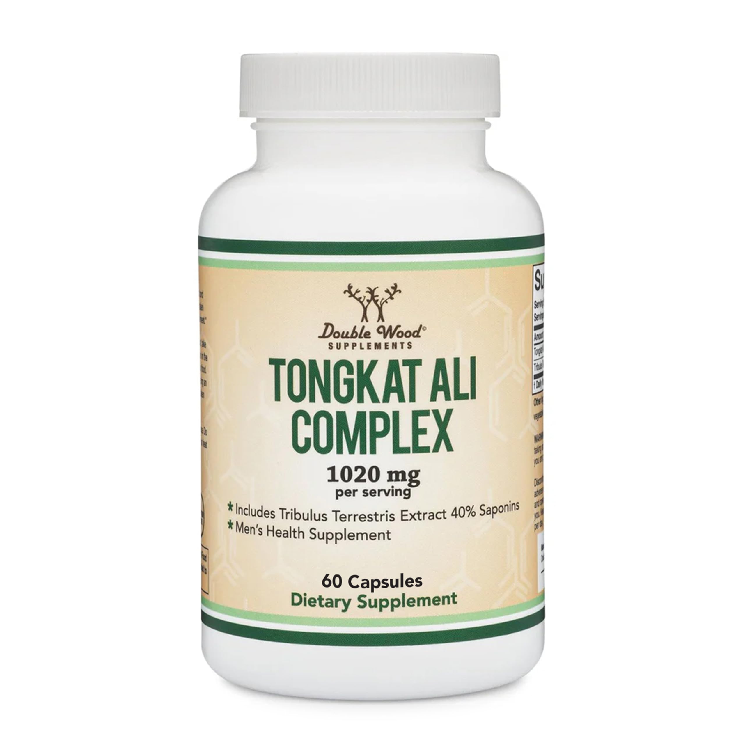 Double Wood Supplements Tongkat Ali & Tribulus Complex 60 capsules front view