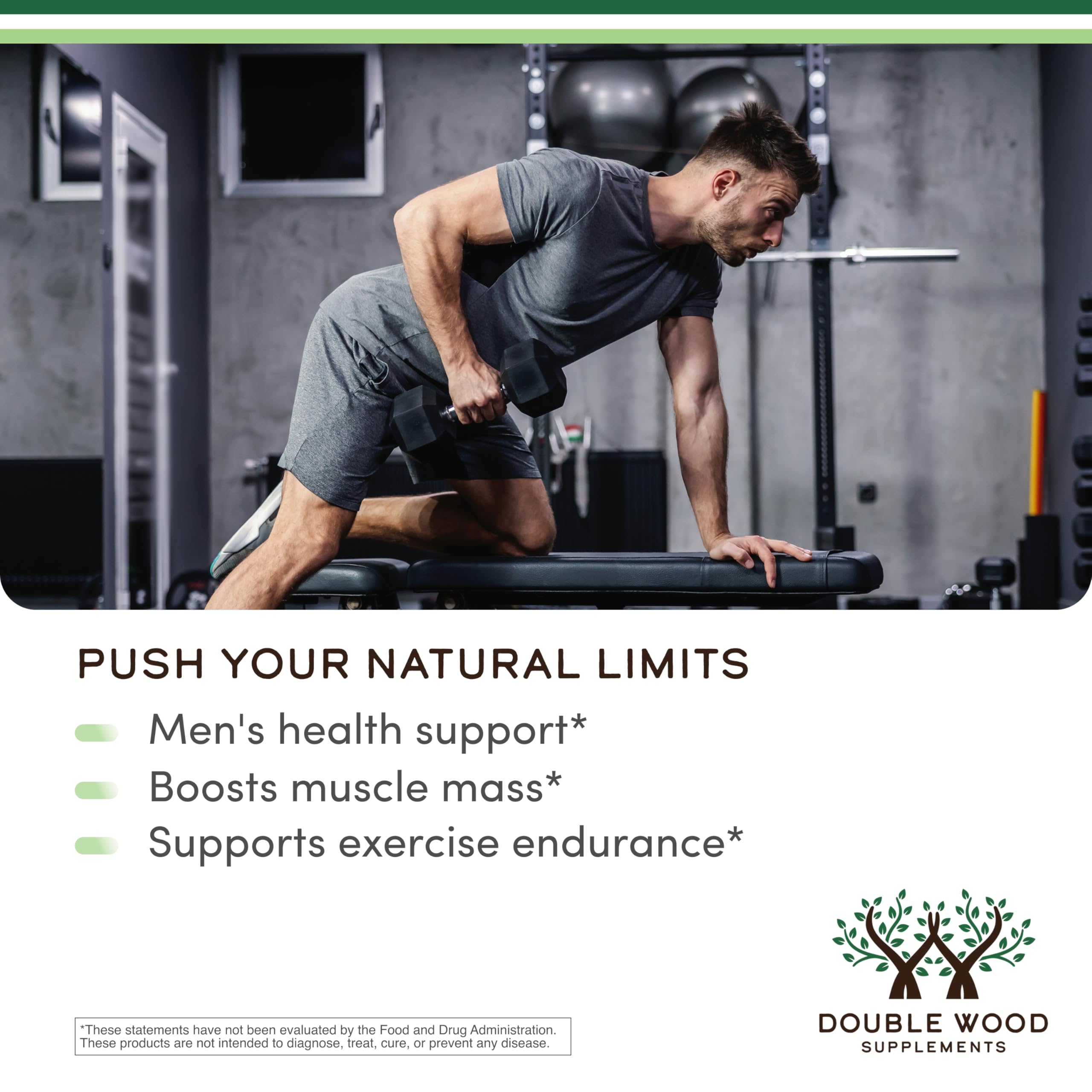 Double Wood Supplements Tongkat Ali & Tribulus Complex bottle with label details