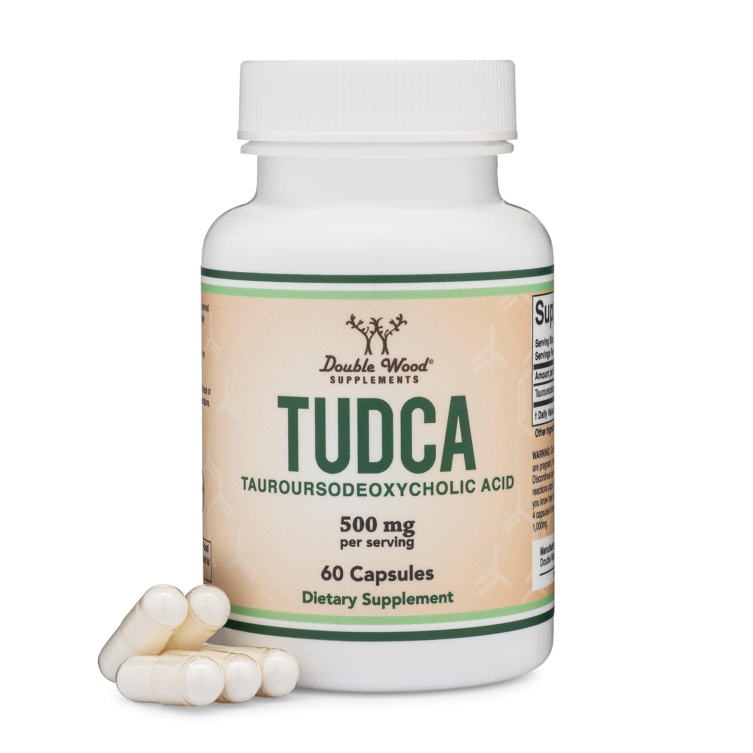 Double Wood Supplements TUDCA Liver Extract 500mg Capsules front view