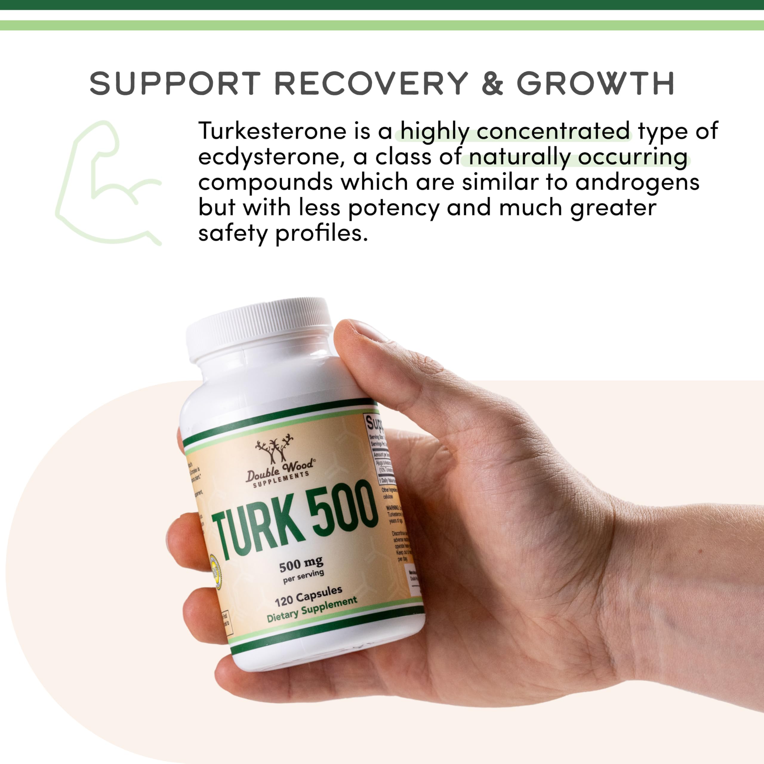 Double Wood Turkesterone Capsules bottle side view